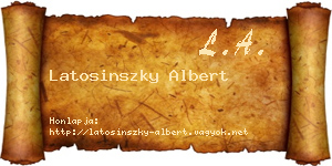 Latosinszky Albert névjegykártya