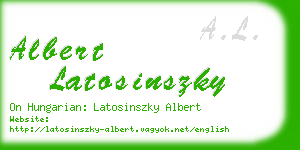 albert latosinszky business card